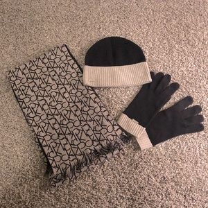 Calvin Klein 3 Pc. Set Beanie, Scarf, Touch Gloves